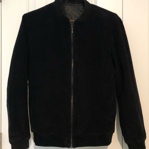 Black Corduroy Bomber Jacket
